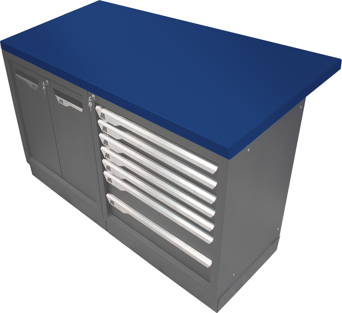 Plan de travail acier 250 x 850 - bleu