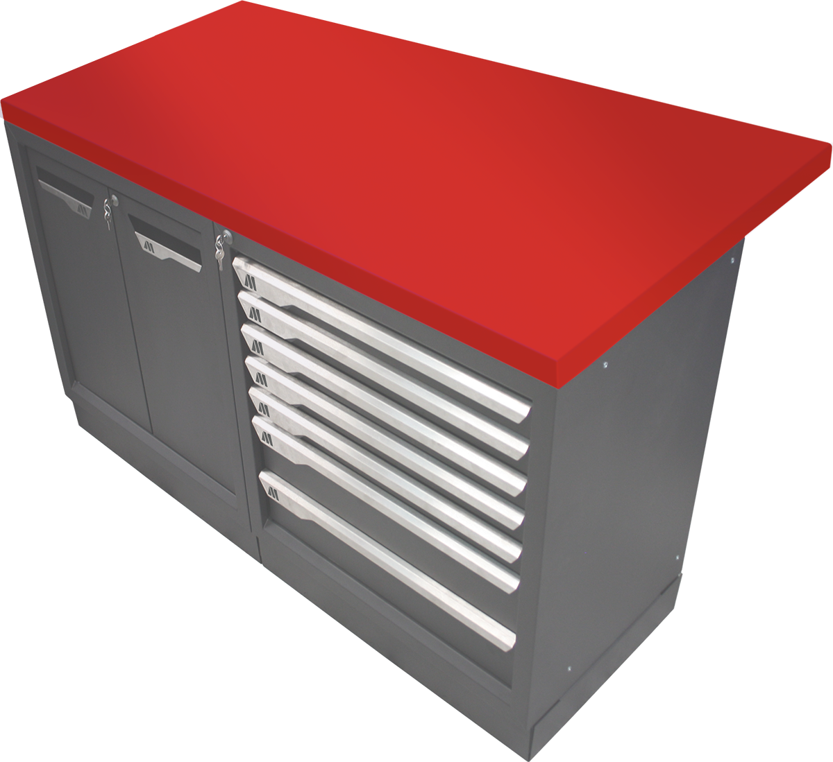 Plan de travail acier 2250 x 850 - rouge