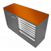 Plan de travail acier 2 250 x 600 - orange