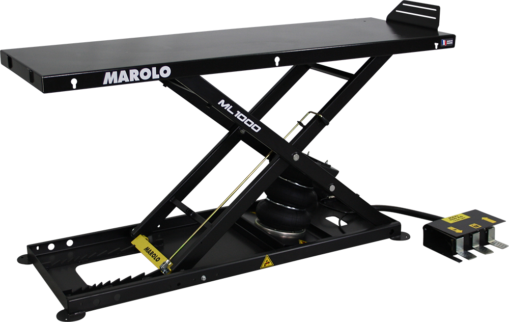 Pneumatic motorcycle lift top