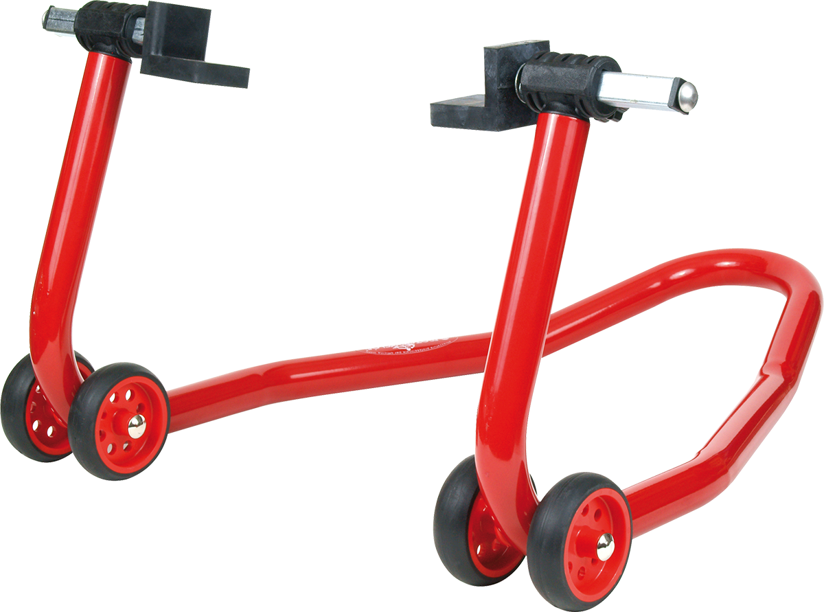 Width-adjustable rear stand (support rubber and V)