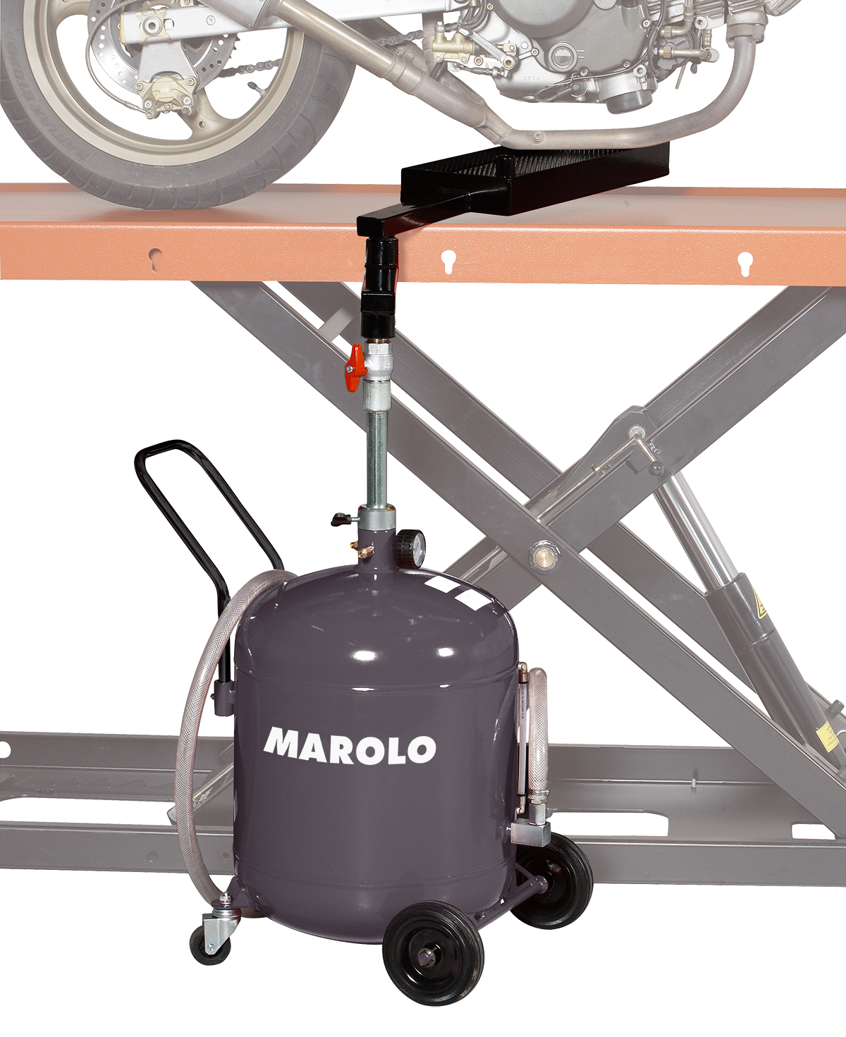 Chariot vidangeur spécial moto