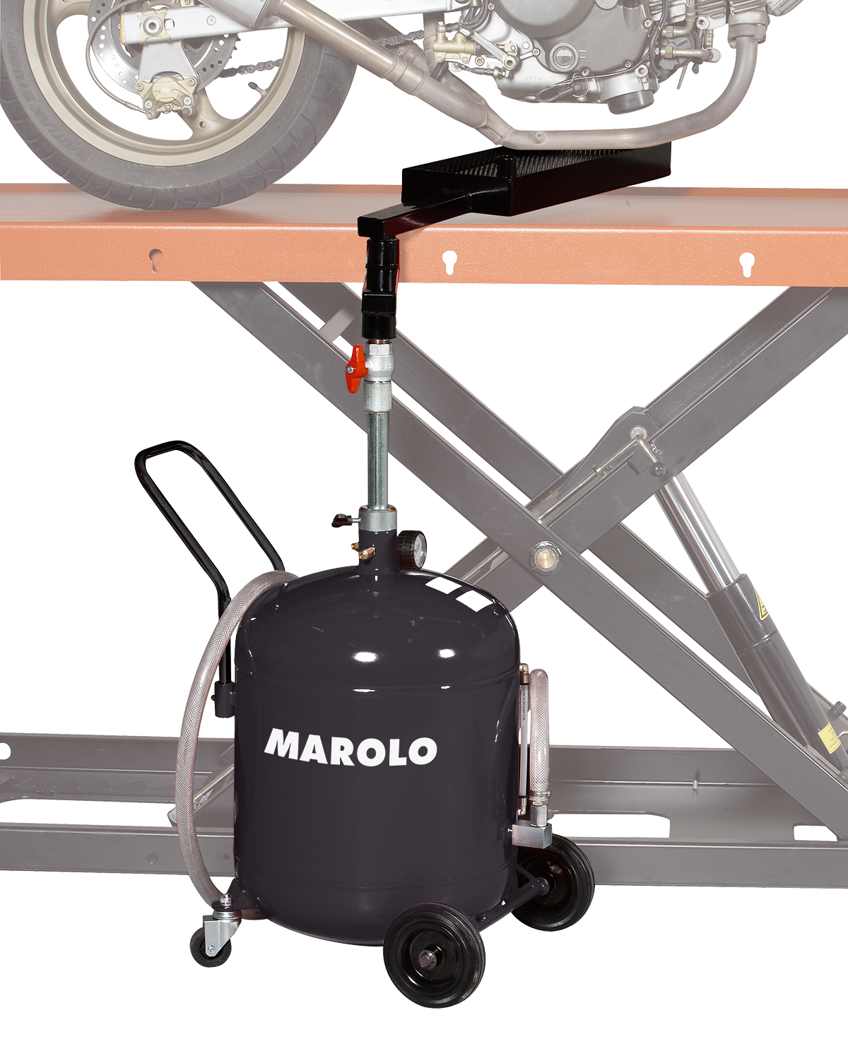 Chariot vidangeur spécial moto marolo
