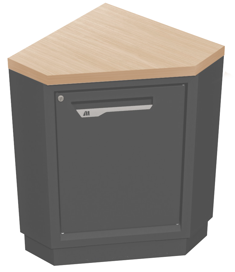 Wood-like worktop for external corner cabinet depth 600
