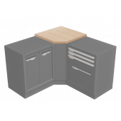 Wood-like worktop for internal corner cabinet depth 600