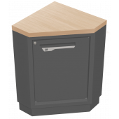 Wood-like worktop for external corner cabinet depth 600