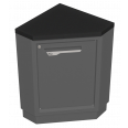 Steel worktop for external corner cabinet depth 600 - black