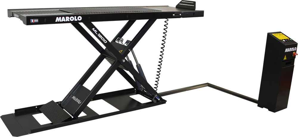 Pont Elévateur extra plat MAROLOWLIFT 1200 W Hydraulique - Pupitre de commande - NOIR