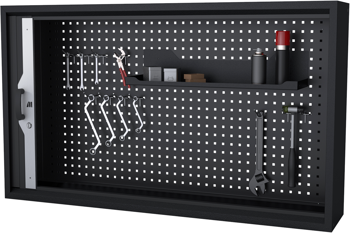 Armoire à rideau 1500 - fixation au mur - noir