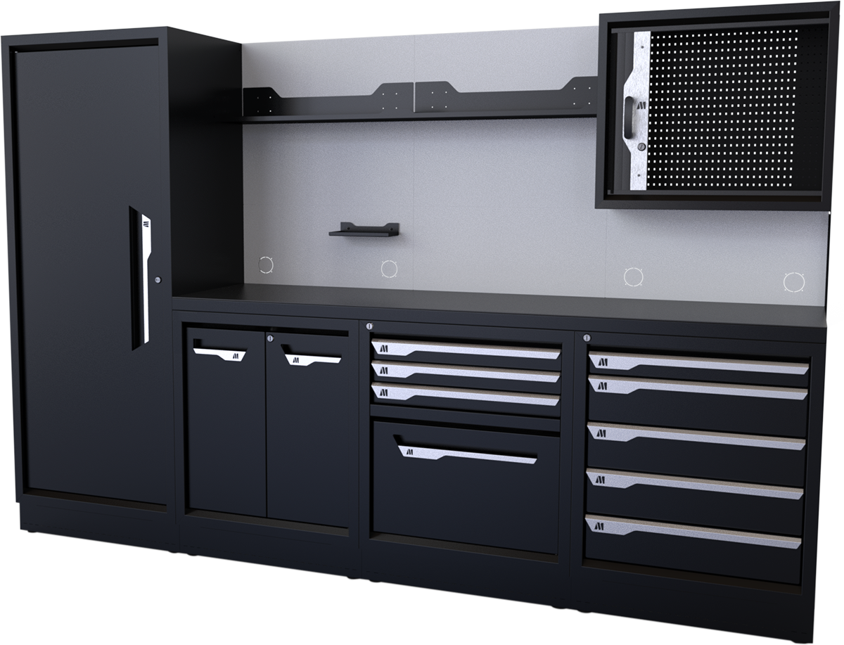 Armoire haute à rideau 750 - noir