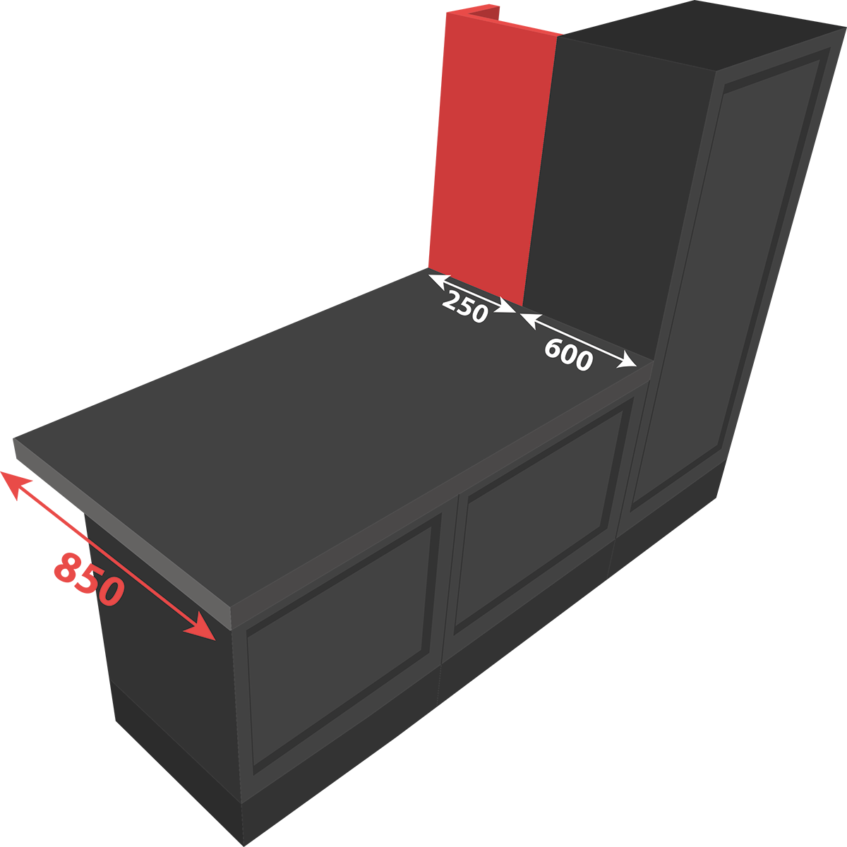 Joue arrière 850 pour armoire haute 