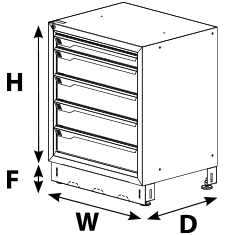 5 drawers cabinet dimensions diagram 