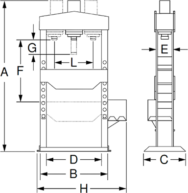 Presse hydraulique 20 tonnes Sealey YK20ECF - Type sol : :  Bricolage